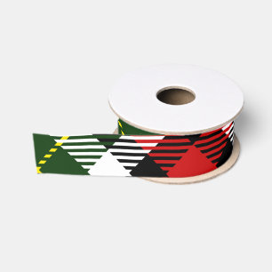 Ruban Gros-grain Fête de Noël Plaid Red Green Black Festive