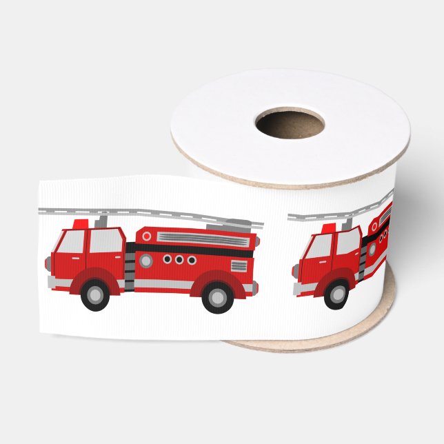 Ruban Gros-grain Feu camion fête Anniversaire Cadeau Gros Grain Rub (Bobine)