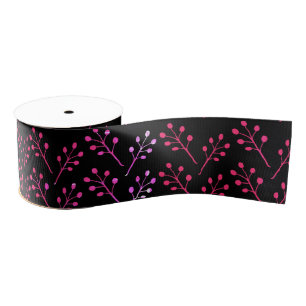 Ruban Gros-grain Feuille rose
