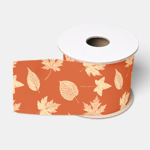 Ruban Gros-grain Feuilles d'automne - mandarin orange