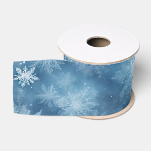 Ruban Gros-grain Flambeaux blancs d'hiver Noël