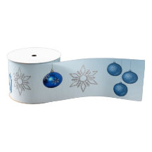 Flammes de neige et ornements en argent et bleu No