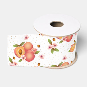 Ruban Gros-grain Fleurs de fruits de pêche