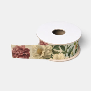 Ruban Gros-grain Fleurs Éclectiques Vieux papier d'écriture