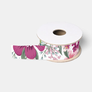 Ruban Gros-grain Fleurs tropicales du ruban à grains de 1,5 po sur 