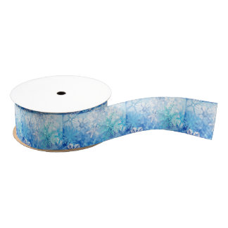 Ruban Gros-grain Flocons glacials de neige
