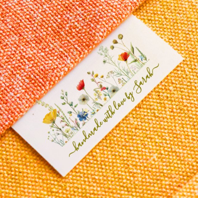 Ruban Gros-grain Floral clothing label for handmade items (Créateur téléchargé)