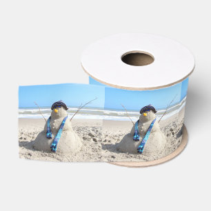 Ruban Gros-grain Floride Snowman - Beach Sculpture de sable ruban