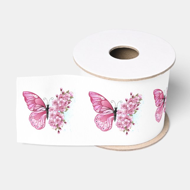 Ruban Gros-grain Flower Butterfly (Bobine)