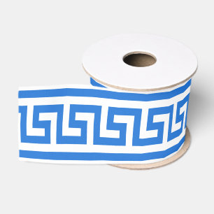 Ruban Gros-grain Fond de clé grecque en bricolage couleur bleu Wht 