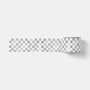 Ruban Gros-grain fond métallisé carré à motif argent blanc