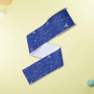 Ruban Gros-grain Formules mathématiques bleu marine