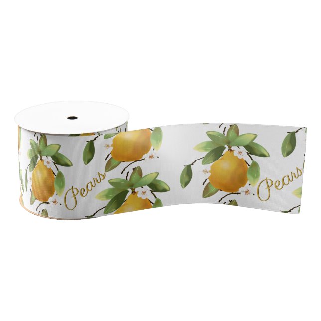 Ruban Gros-grain Fruit poires (Bobine)