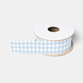 Ruban Gros-grain Gingham Bleu et Blanc
