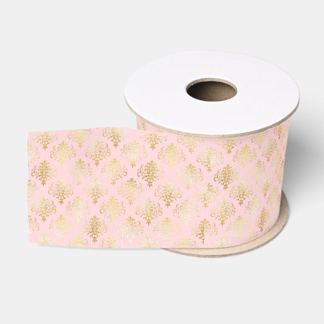 Ruban Gros-grain Glam Gold Rose Damas (Bobine)