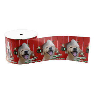 Ruban Gros-grain Golden Retriever Puppy Christmas