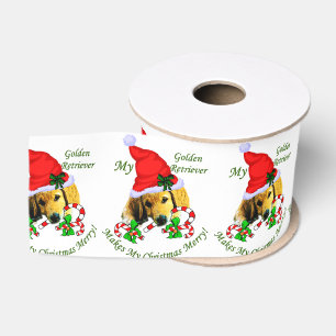 Ruban Gros-grain Golden Retriever Puppy Christmas