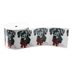 Ruban Gros-grain Grand Danois (Noir) Noël