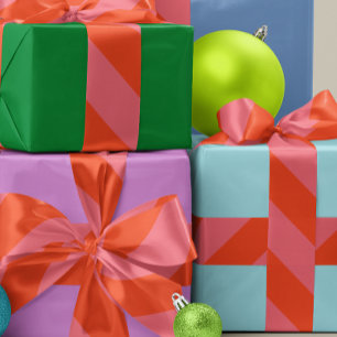 Ruban Gros-grain Grande bande orange et corail rose