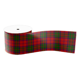 Ruban Gros-grain Grant tartan rouge vert plaid