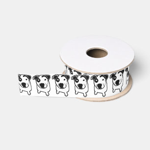 Ruban Gros-grain Graphique d'à l'os de pitbull