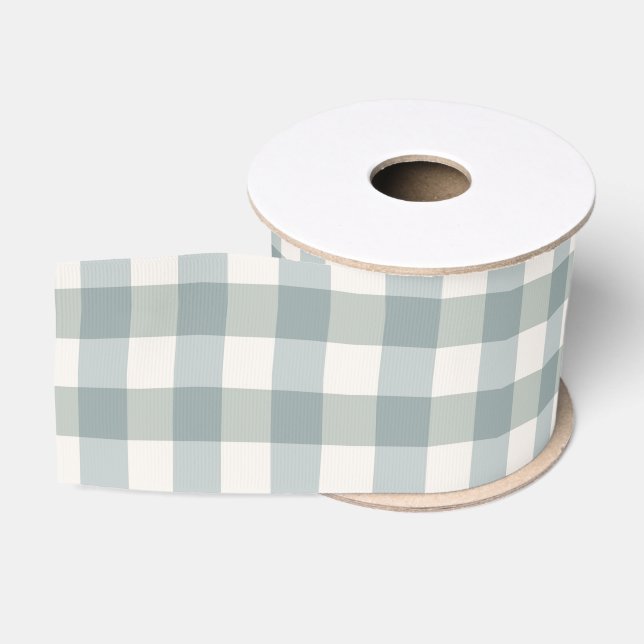 Ruban Gros-grain Green Plaid En vichy Country Farmhouse Simple (Bobine)