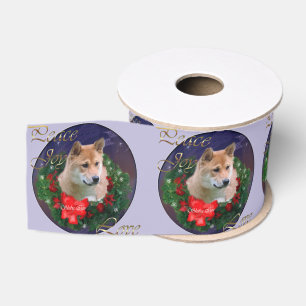 Ruban Gros-grain Guirlande de Noël de Shiba Inu