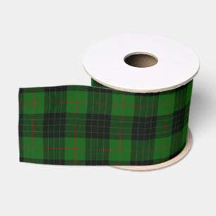 Ruban Gros-grain Gunn tartan vert noir plaid