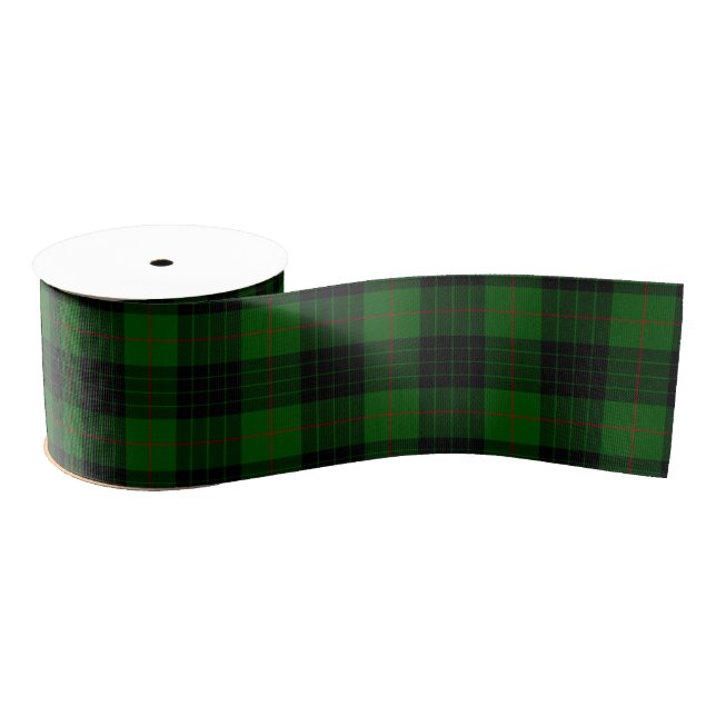 Ruban Gros-grain Gunn tartan vert noir plaid (Bobine)
