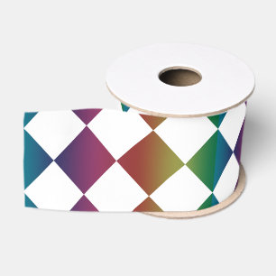 Ruban Gros-grain Harlequin multicolore couleur Diamond Checker