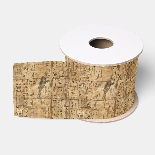 Ruban Gros-grain Hiéroglyphes égyptiens Oiseaux Motif 2 (Bobine)