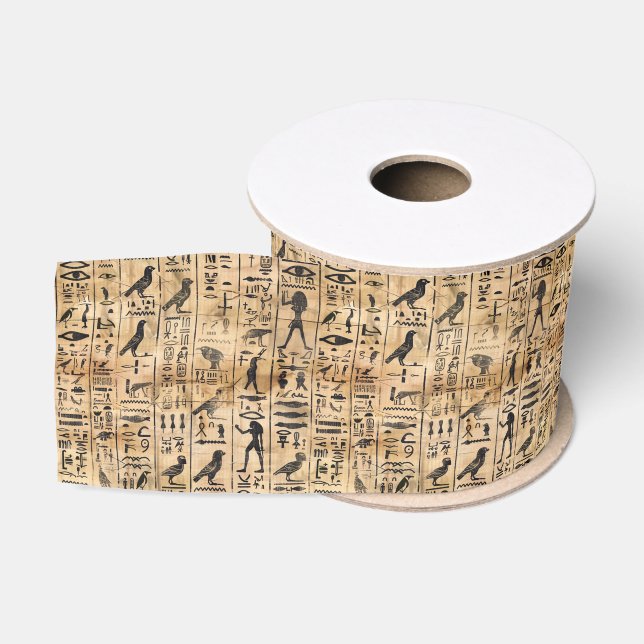 Ruban Gros-grain Hiéroglyphes égyptiens Oiseaux Motif 2 (Bobine)