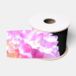 Ruban Gros-grain Hydrangées rose violet orange
