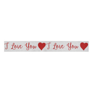 Ruban Gros-grain I Love You Red Parties scintillant Valentine's Gro