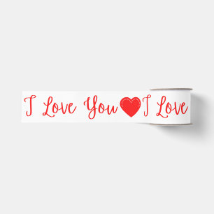 Ruban Gros-grain I Love You Red Valentine's Grosgrain Ribbon