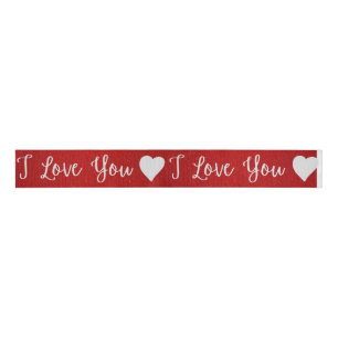 Ruban Gros-grain I Love You White Parties scintillant Valentine's G