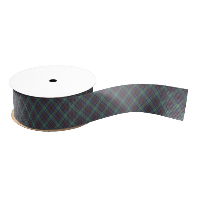Ruban Gros-grain Île De Skye Tartan Plaid Jacquard Motif Vert (Bobine)