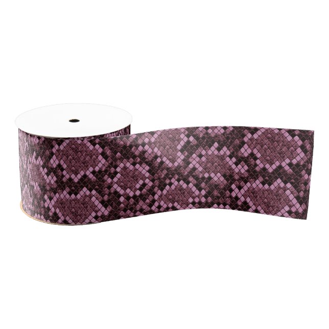 Ruban Gros-grain Impression de serpent rose (Bobine)