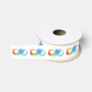 Ruban Gros-grain Infinity avec Rainbow Jellyfish