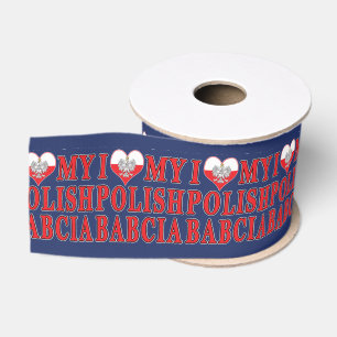 Ruban Gros-grain J'Coeur Mon Polonais Babcia