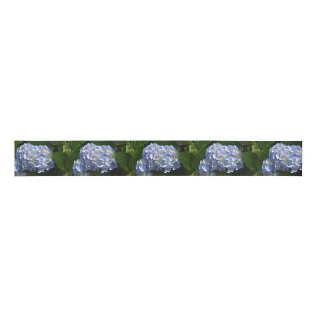 Ruban Gros-grain Jolie Hydrangea Flowers Bleu Bleu Clair (Devant)
