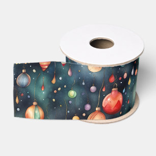 Ruban Gros-grain Jouets de Noël, aquarelle de décoration