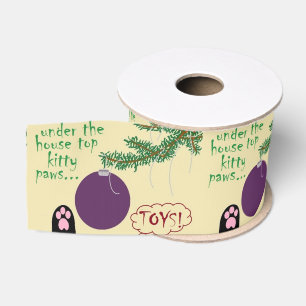 Ruban Gros-grain Jouets de Noël ! Ornement Cru De Kitty Sur La Bra