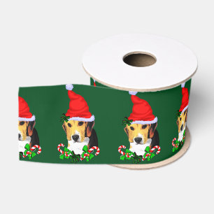 Ruban Gros-grain Joyeux Noël beagle