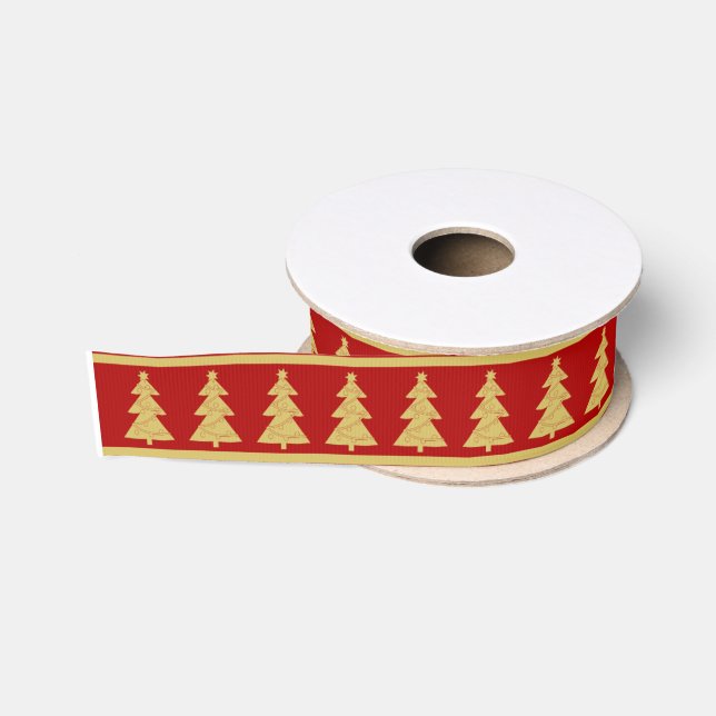 Ruban Gros-grain Joyeux sapin Customisé personnalisé (Bobine)