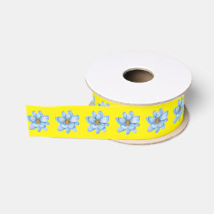 Ruban Gros-grain Jumeaux de fleurs bleues dans le Baby shower de fl
