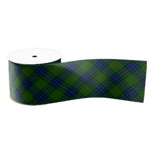 Ruban Gros-grain Lauder tartan bleu vert plaid