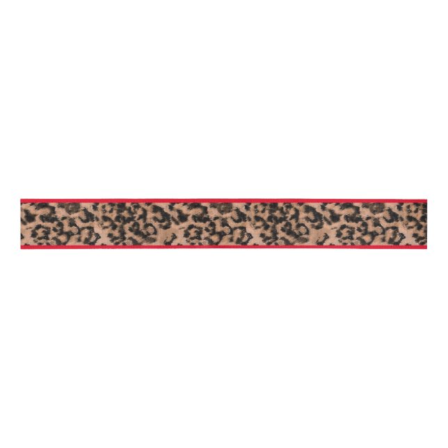 Ruban Gros-grain Leopard - imprimé tacheté animal (Devant)