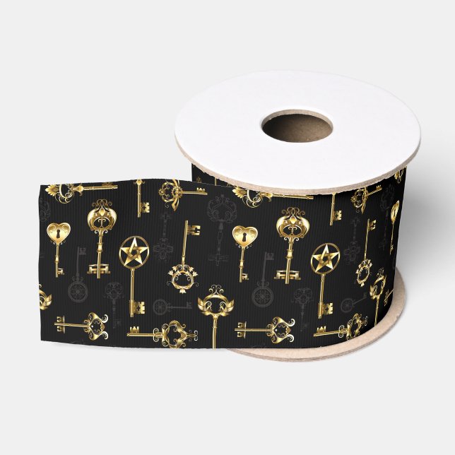 Ruban Gros-grain Les Patters de Seamless avec Golden Keys (Bobine)