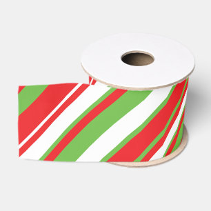 Ruban Gros-grain Lignes diagonales motif Noël Grosgrain Ruban